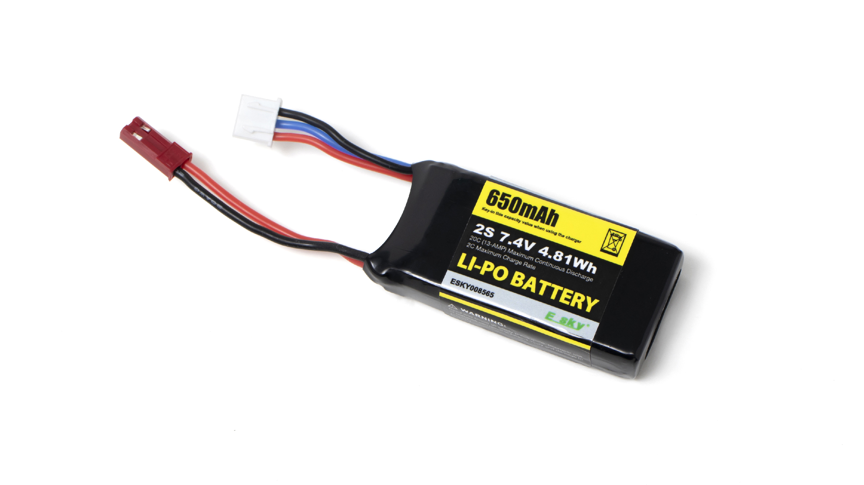 ESKY008565 麻雀锂电池7.4V 650mAh 20C