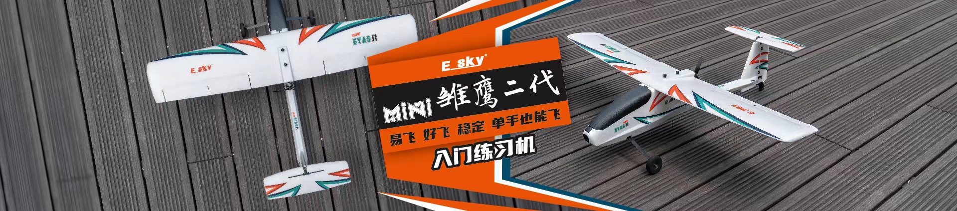 ESKY Mini雏鹰II - 入门练习固定翼 加固机身 配备飞控